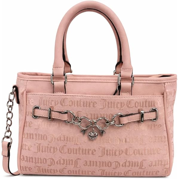 Juicy Coutureショルダーバッグ Juicy Couture Heart Dangle Tote Bag Logo Print Satchel Removable